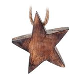Dřevěná závěsná hvězdička