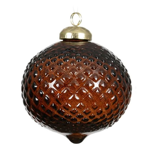 Skleněná vánoční ozdoba - Amber brown