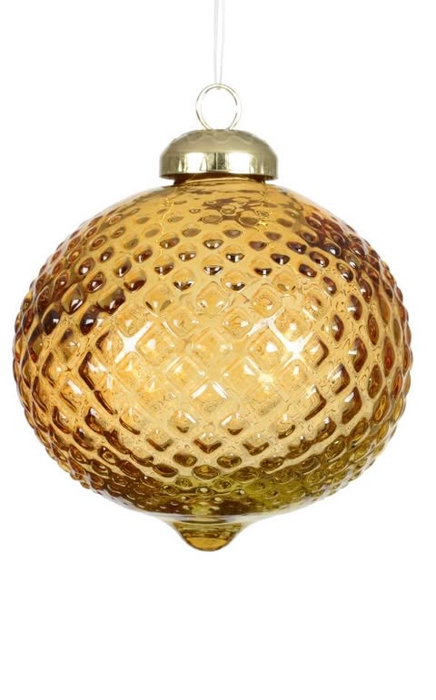 Skleněná vánoční ozdoba - Honey Gold