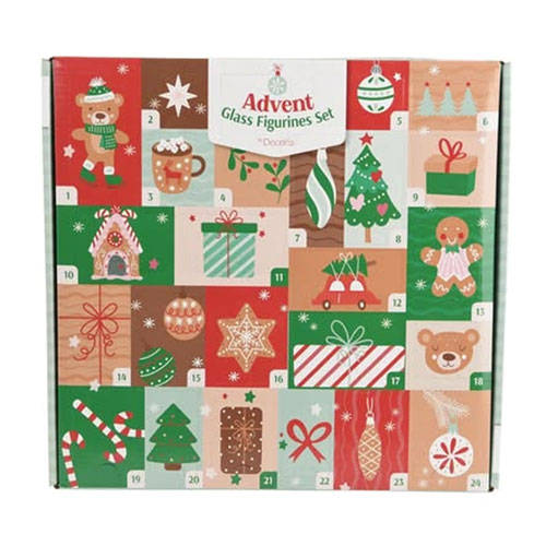 Adventní kalendář - skleněné  vánoční ozdoby